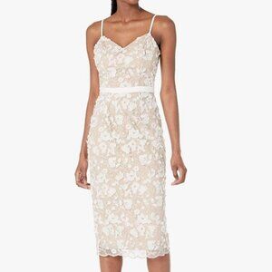 Dress the Population Cream Floral Lace Dress